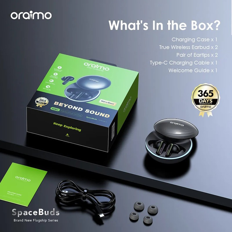 هندزفری بلوتوثی اورایمو مدل اسپیس بادز Oraimo Space Buds OTW_630
