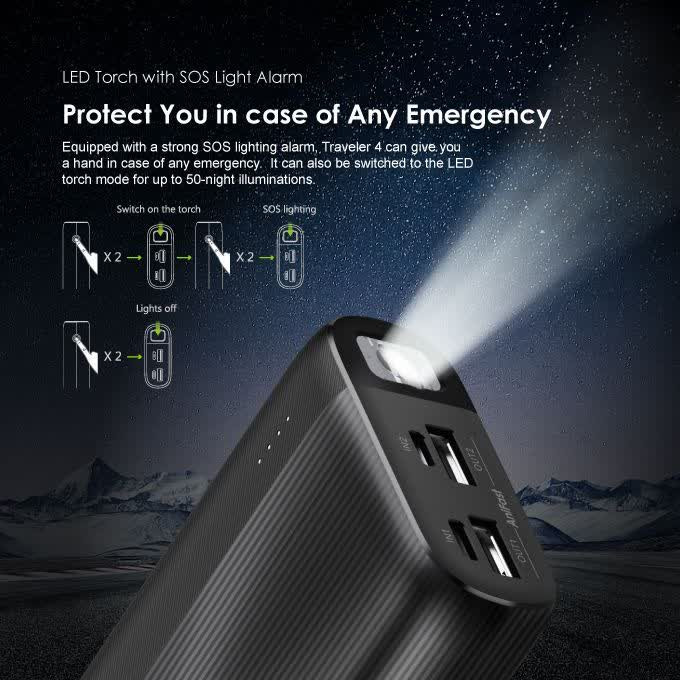 پاور بانک 15W اورایمو با ظرفیت 30000mAh مدل Powerbox 300 lit