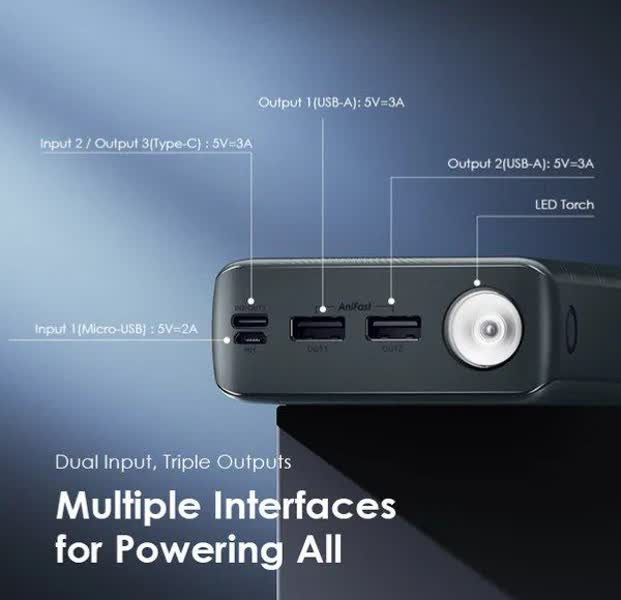 پاور بانک 15W اورایمو با ظرفیت 30000mAh مدل Powerbox 300 lit
