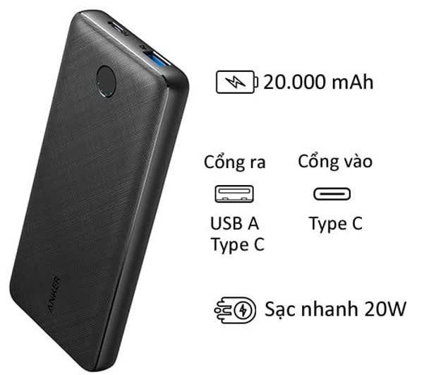 پاوربانک انکر مدل مدل Anker PowerCore Essential 20000 mAh A1287)