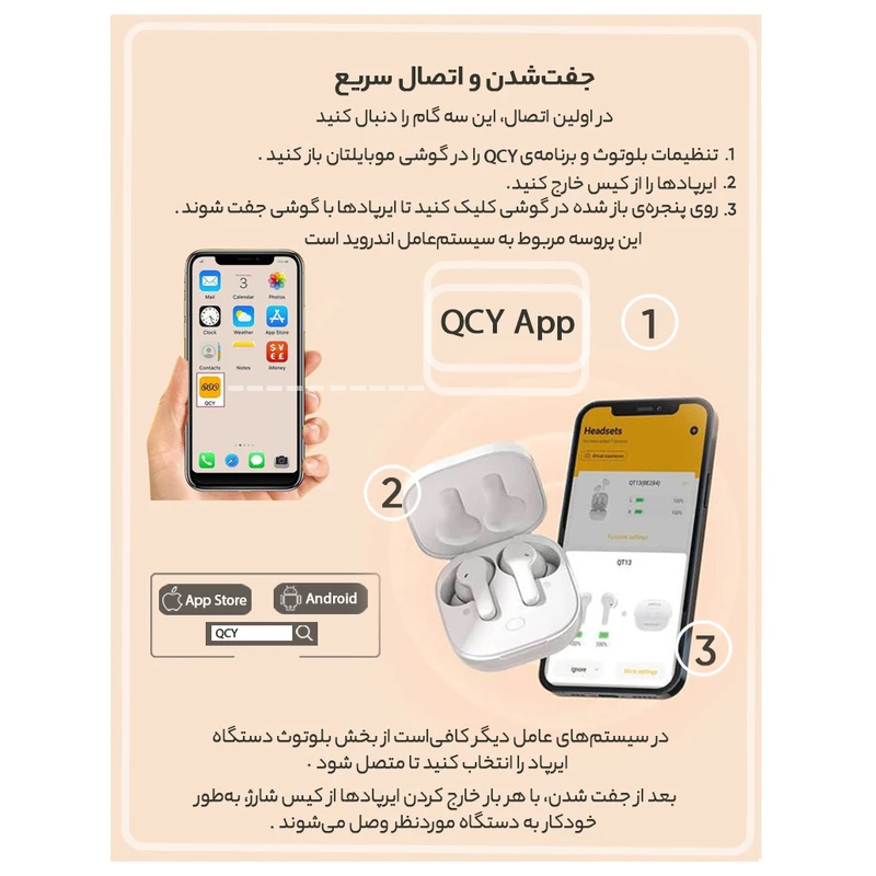 هندزفری بلوتوثی کیو سی وای مدل T13 TWS