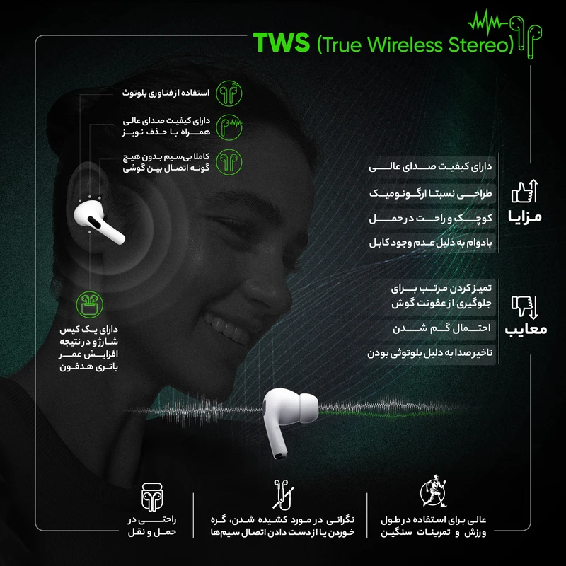 هندزفری بلوتوثی کیو سی وای مدل T13 TWS