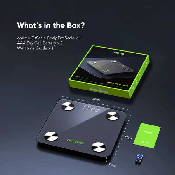 ترازو دیجیتال هوشمند اورایمو مدل Oraimo Smart Scale Full-Body Tracker OPC-SC20