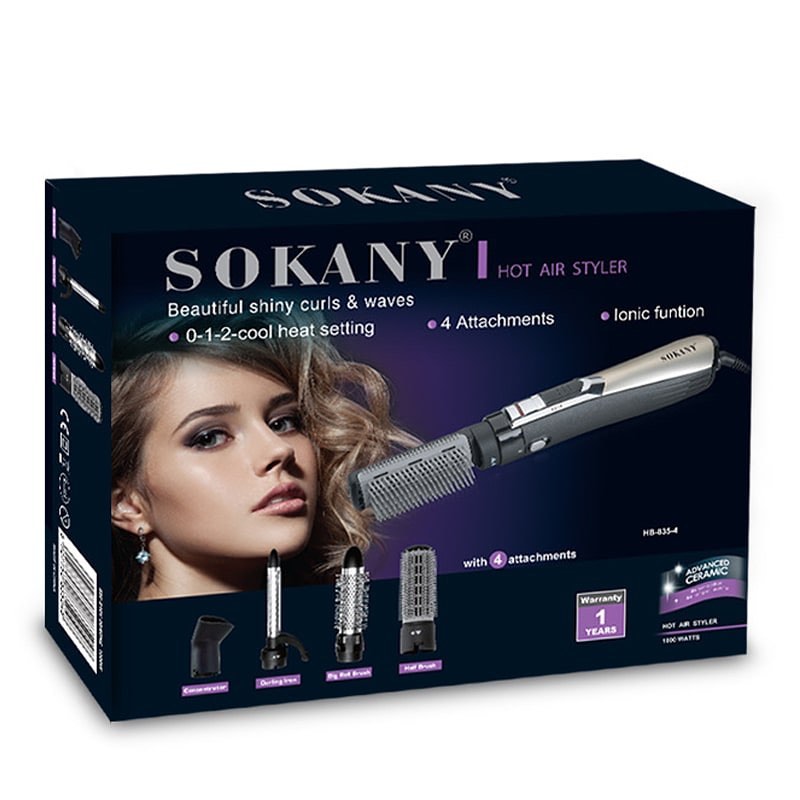 سشوار برس دار چرخشی سوکانی مدل SOKANY HB-835-4 توان 1000 وات