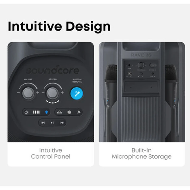 اسپیکر بلوتوثی قدرتمند انکر Soundcore Rave 3S مدل A31A3 توان بالا، نورپردازی LED