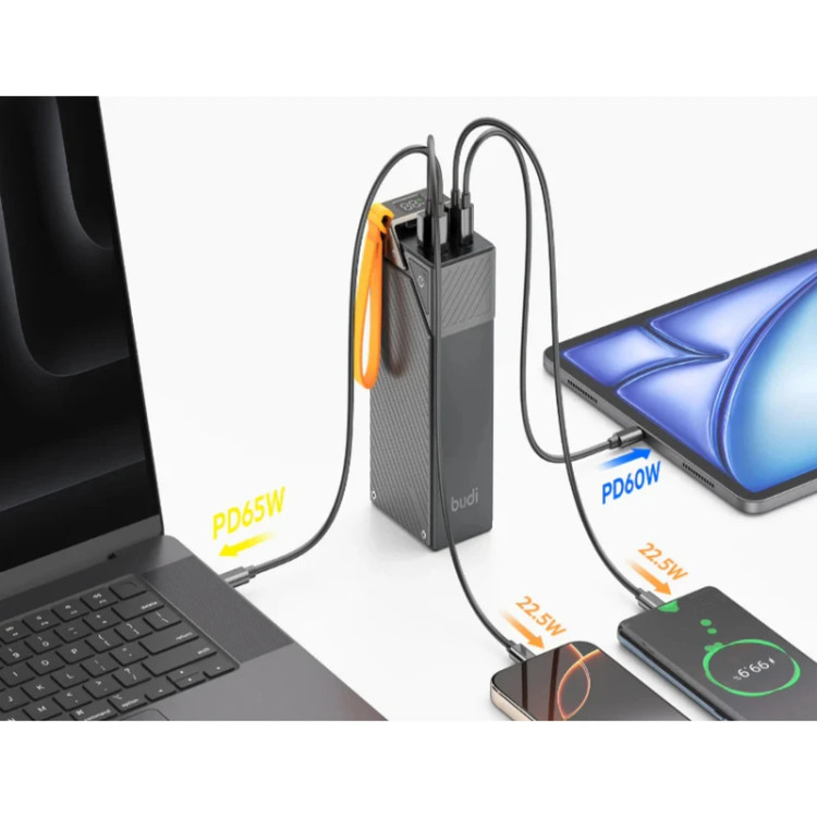 پاوربانک 65 وات بودی مدل PB810B ظرفیت 30000 میلیآمپرساعت